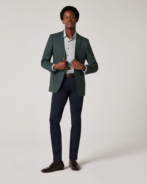 Slim Stretch Textured Tailored Blazer, Forest Green, hi-res