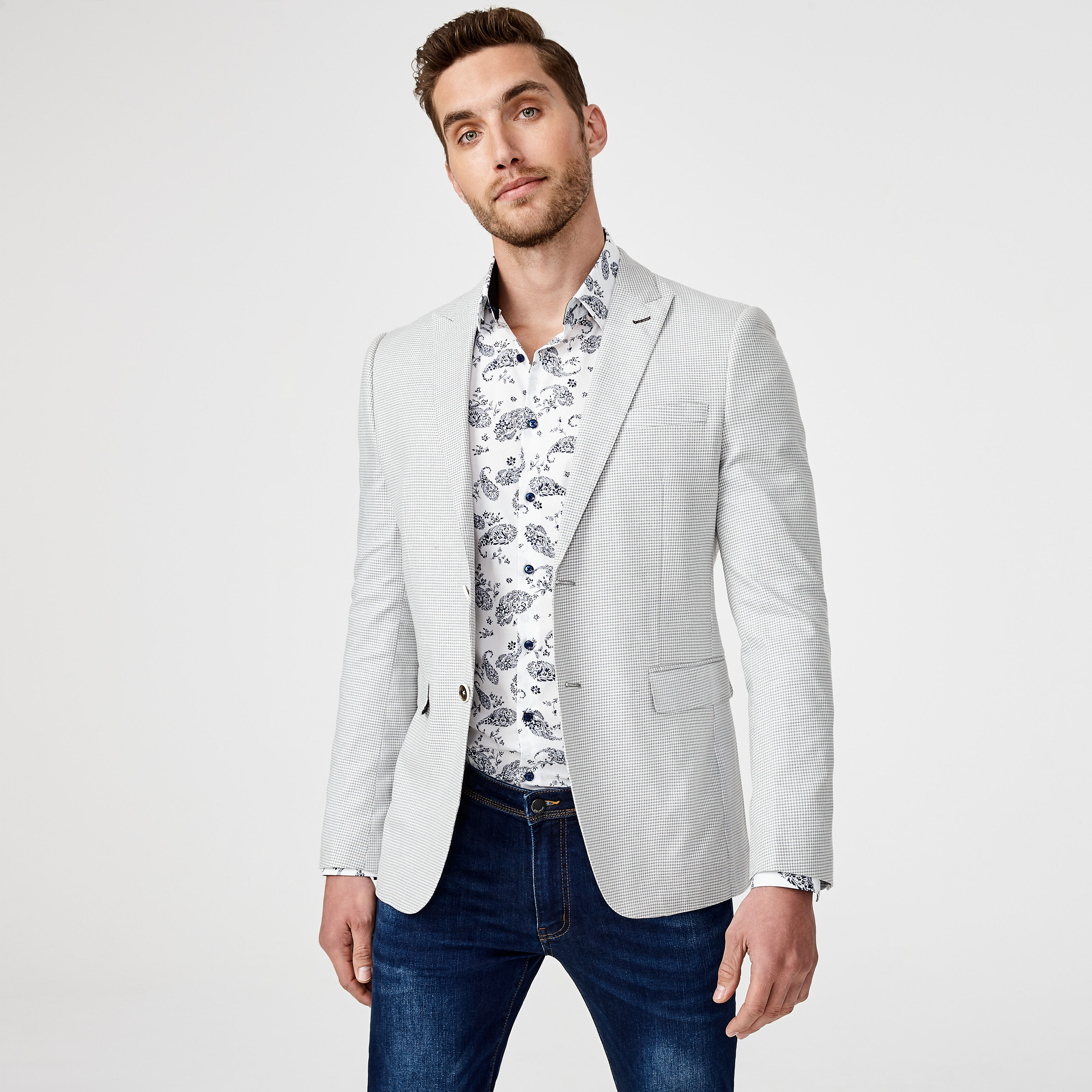 Light grey linen blazer clearance