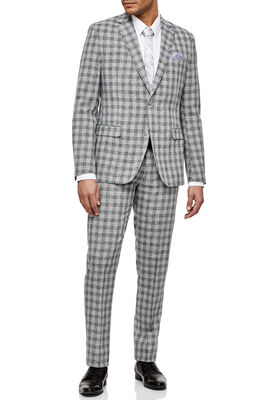 Zanetti Suit, Grey Check, hi-res