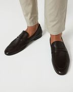 Leather Dress Loafer, Brown, hi-res