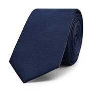 Garin Slim Silk Satin Tie, Navy, hi-res