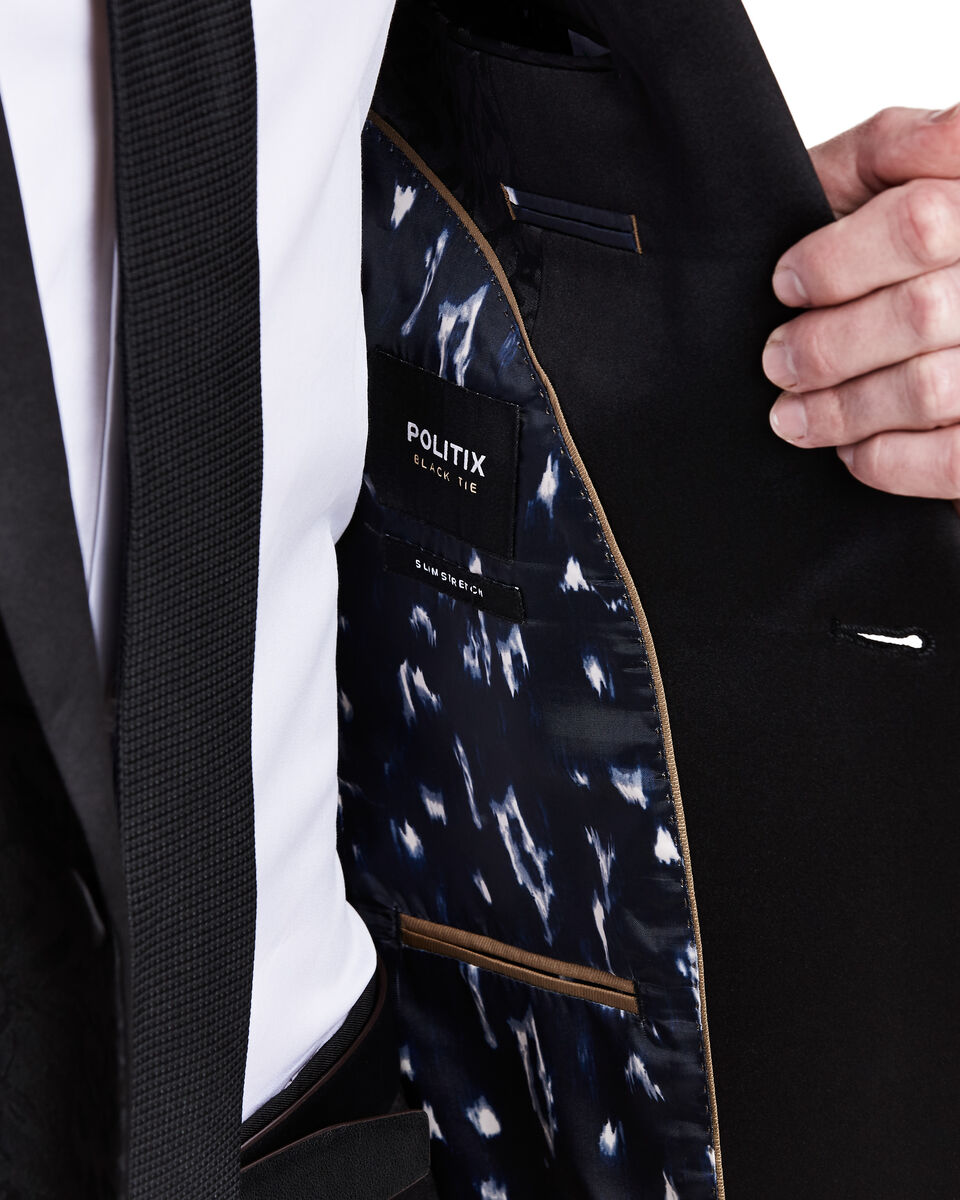 Mattone Tuxedo Jacket, Black Floral, hi-res