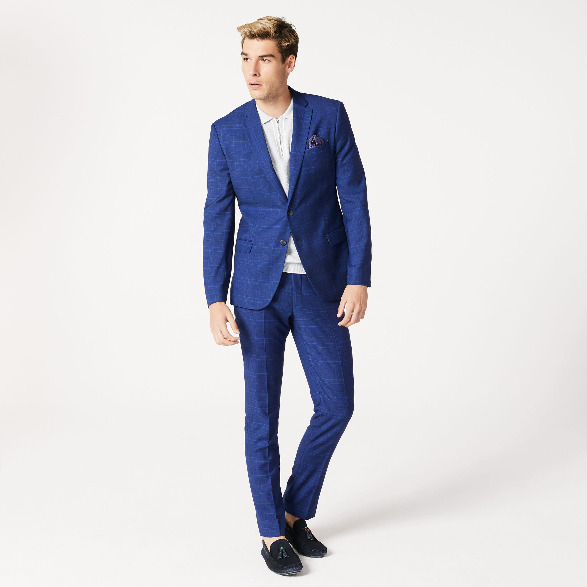 Milson - Blue Check - Check Suit Two Piece Set | Suits | Politix