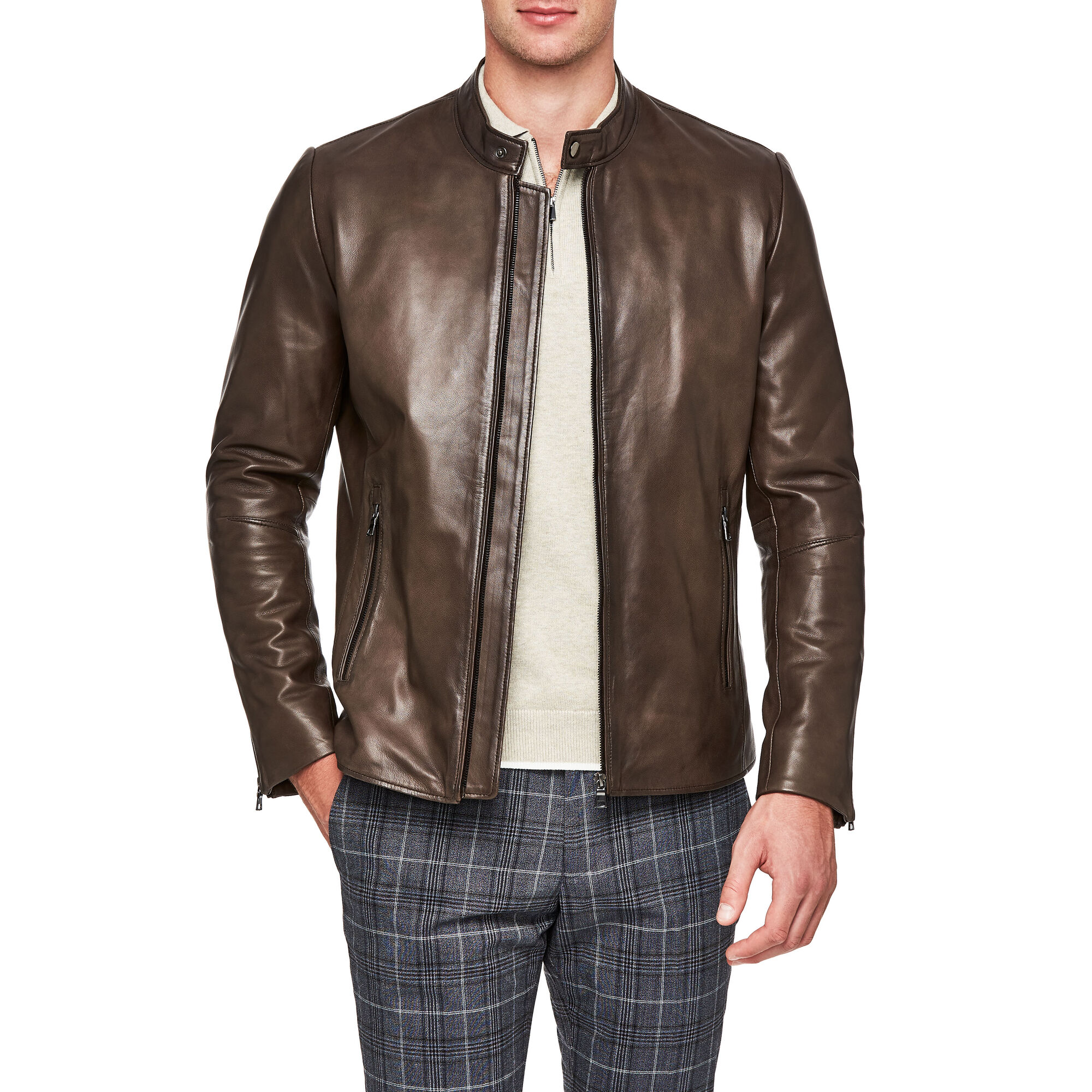 Christopher - Brown - Soft Biker Leather Jacket | Leather Jackets | Politix