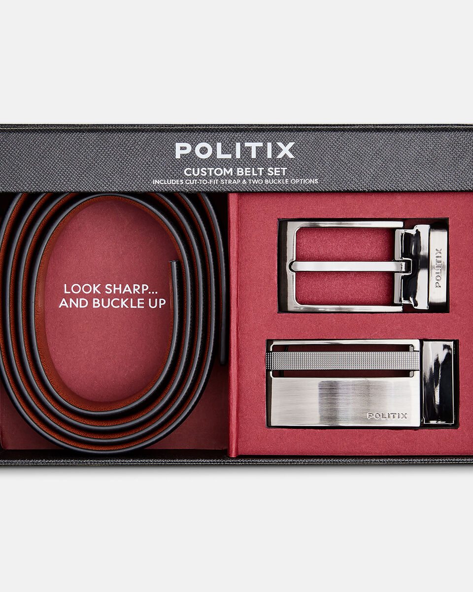 Belt Set Gift Set, Gunmetal, hi-res