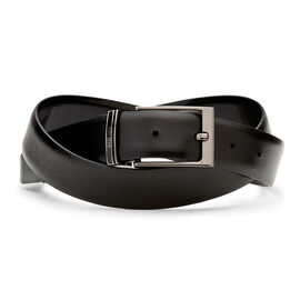 Lucian Reversible High Shine Leather Belt, Black/Black, hi-res