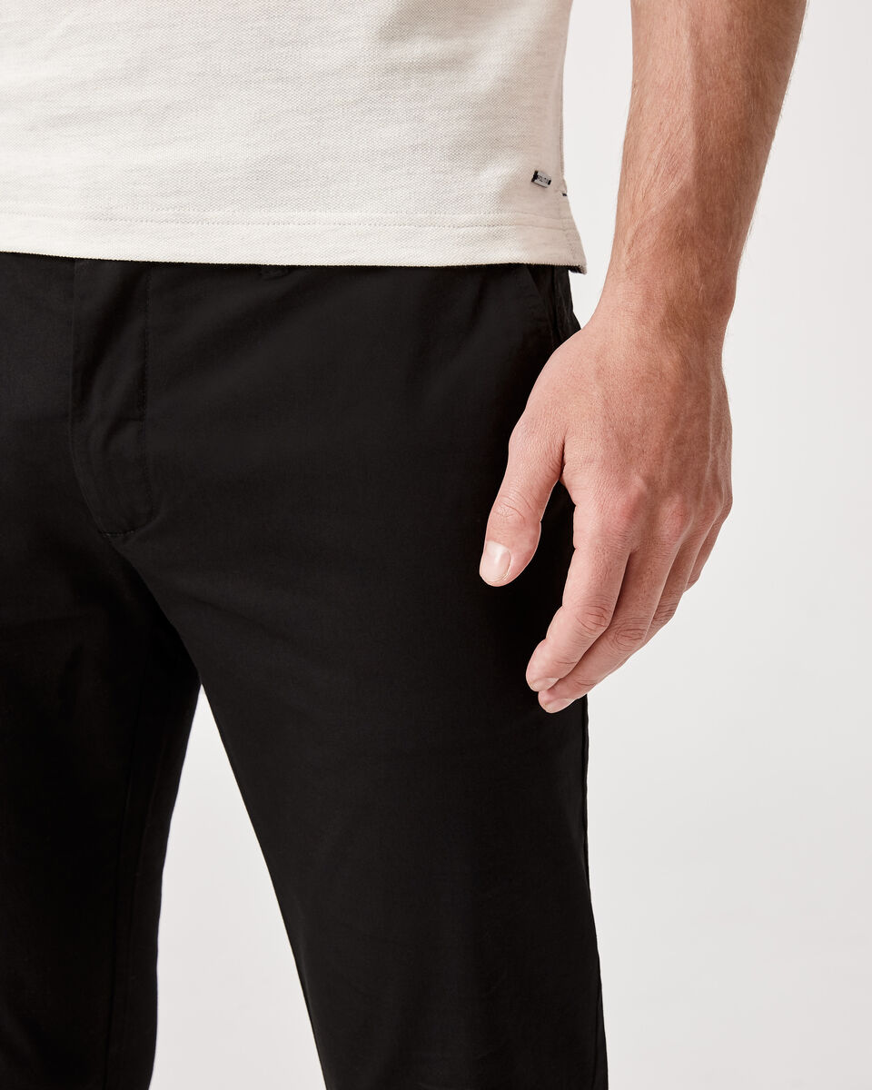 Slim Stretch Cotton Chino, Black, hi-res