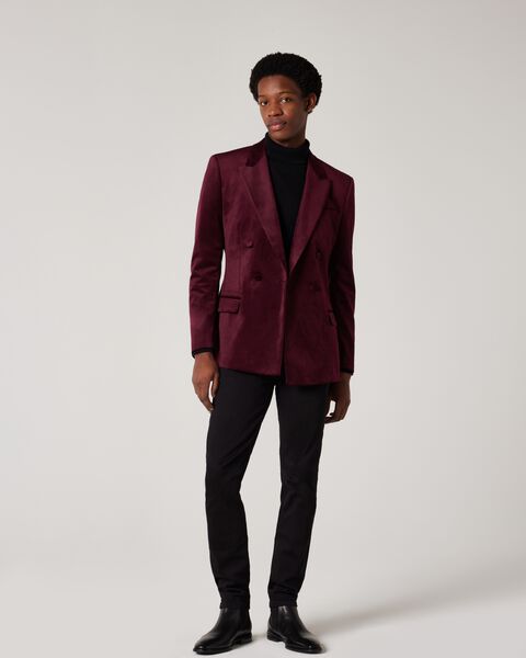 Slim Fit Double Breasted Velvet Tuxedo