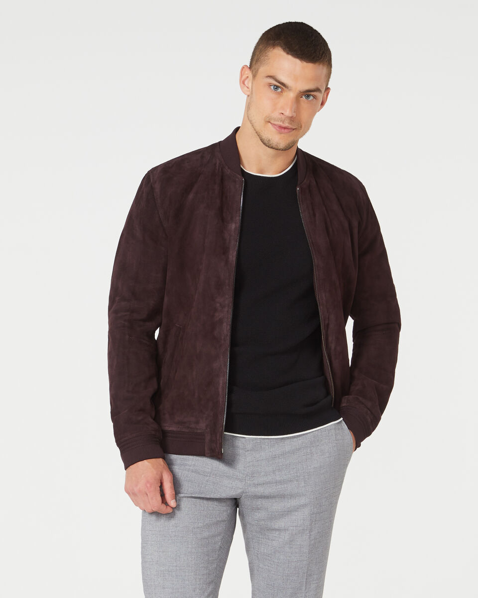 Bronte Leather Jacket, Burgundy, hi-res