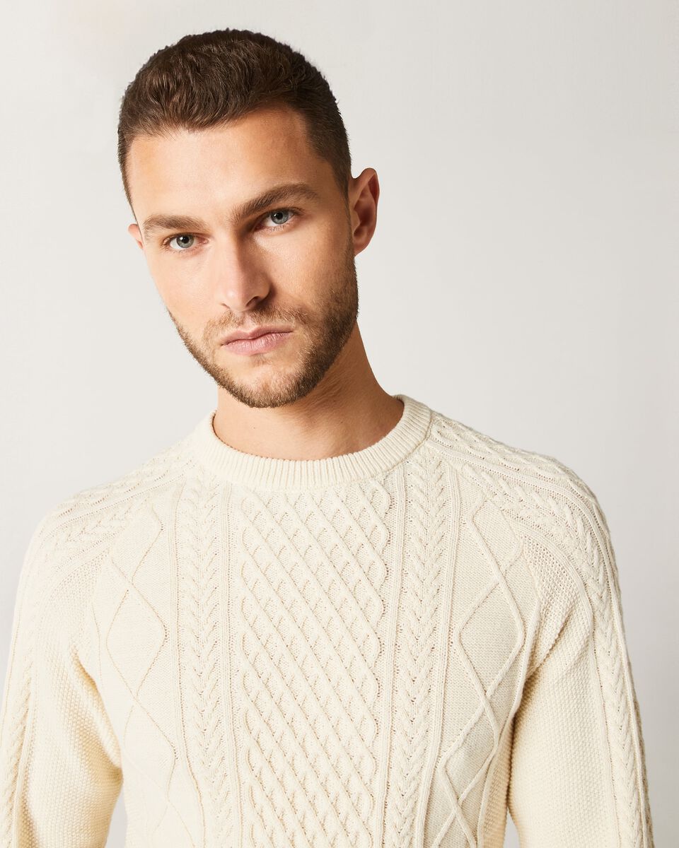 Mens Sand Cable Knit 