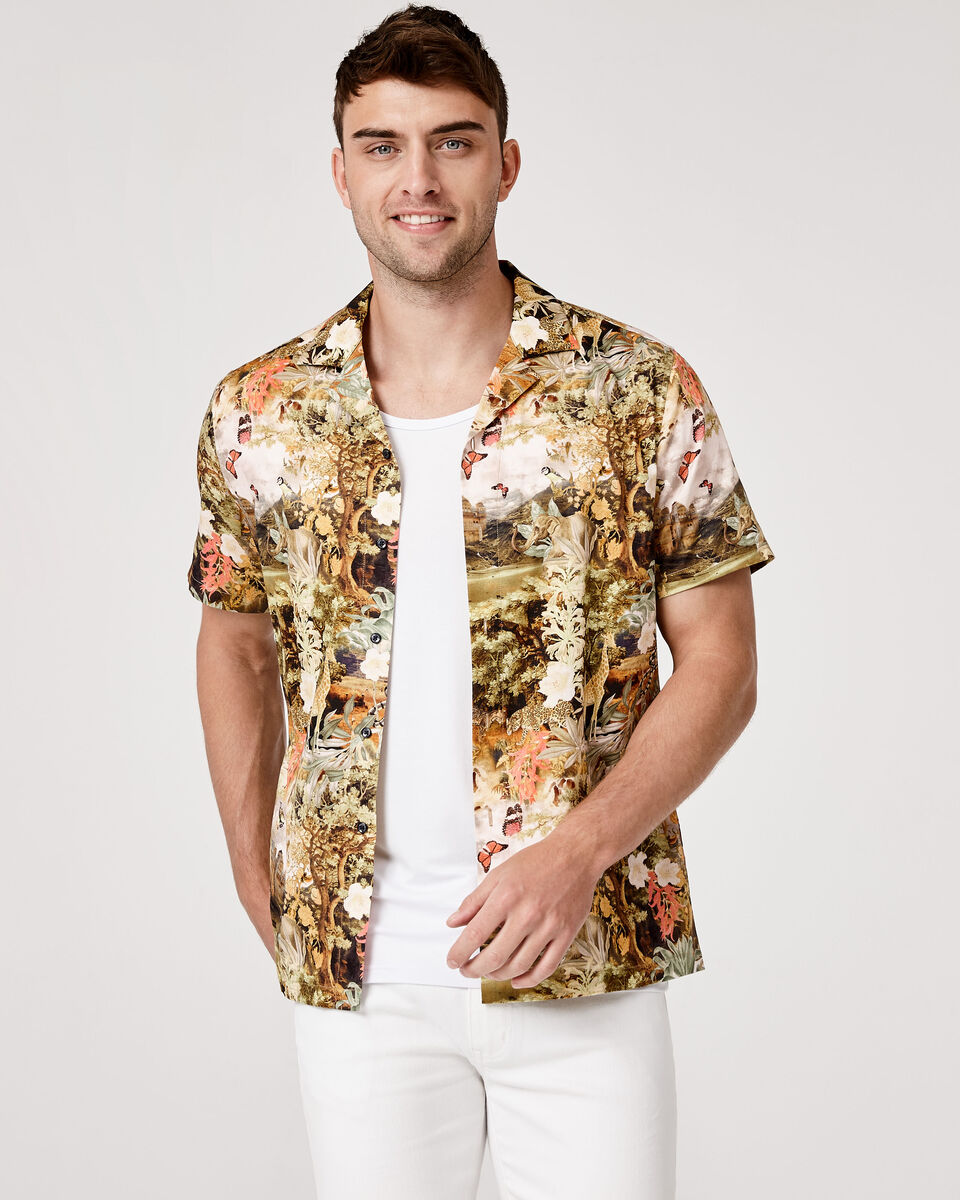 Fantasy Short Sleeve Shirt, Multi Floral, hi-res