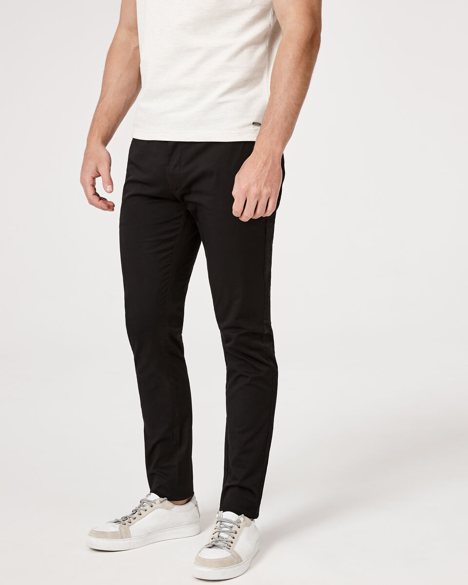 Slim Stretch Cotton Chino, Black, hi-res