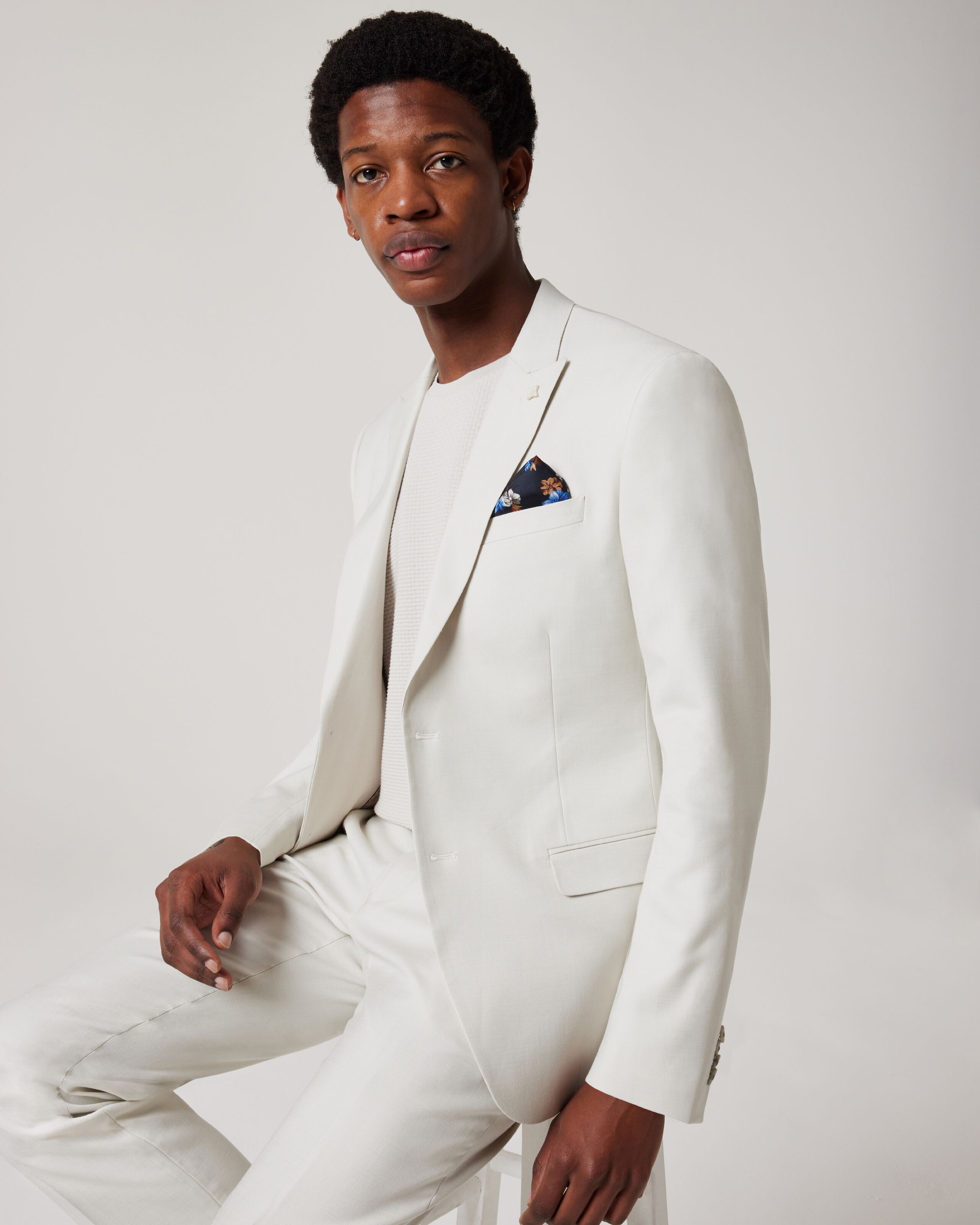 Buy Men White Regular Fit Solid Formal Suit Online - 6873 | Louis Philippe