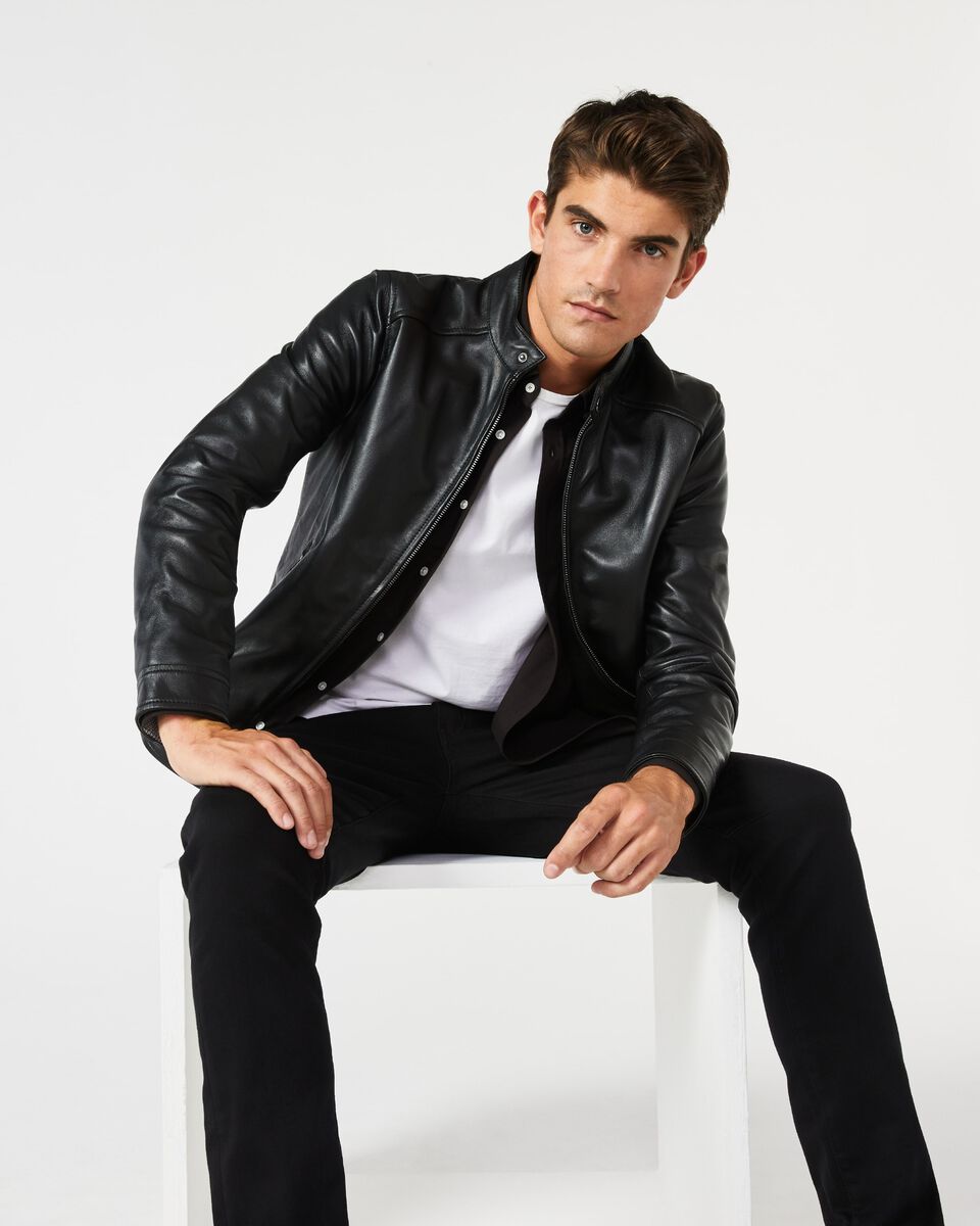 Mens Leather Biker Jacket