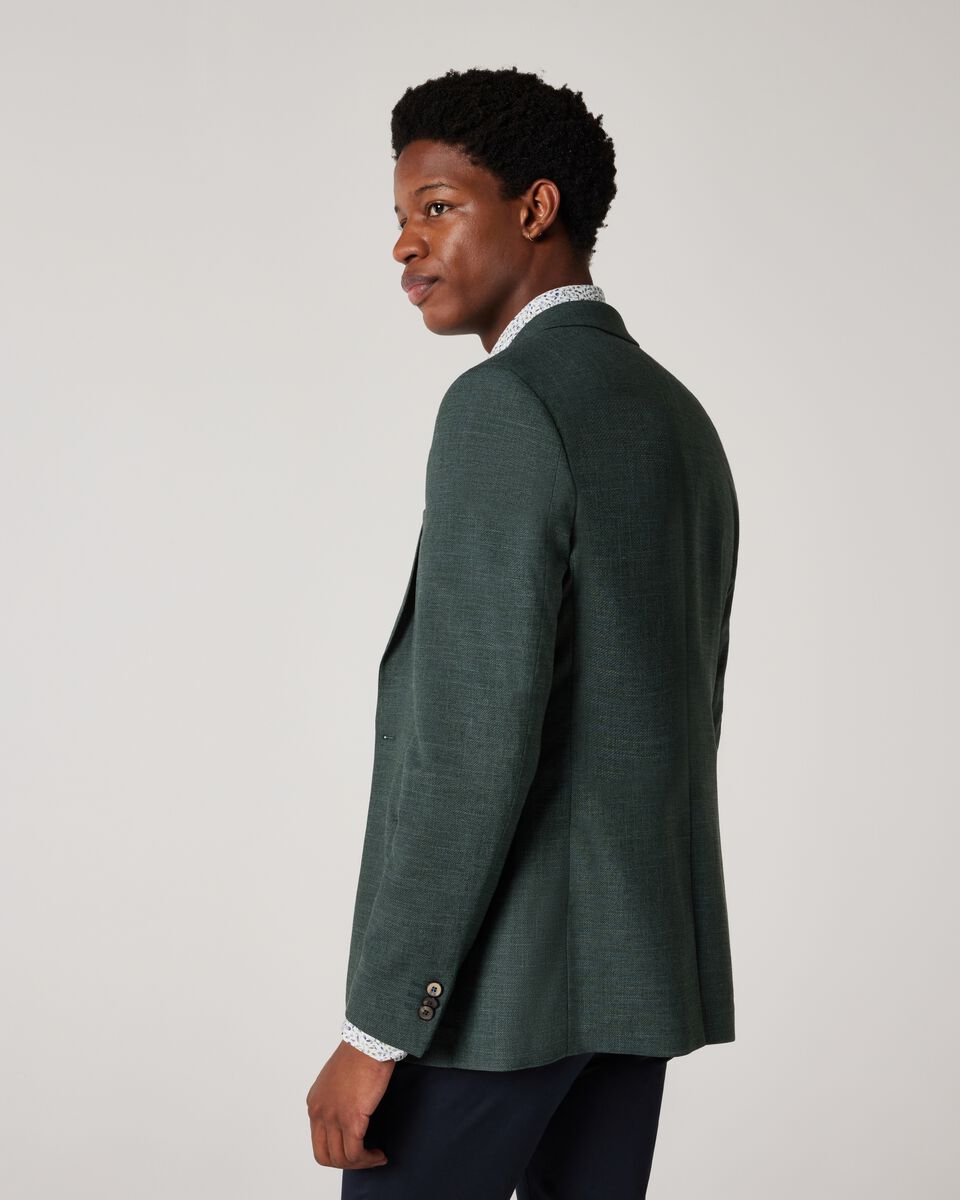 Slim Stretch Textured Tailored Blazer, Forest Green, hi-res