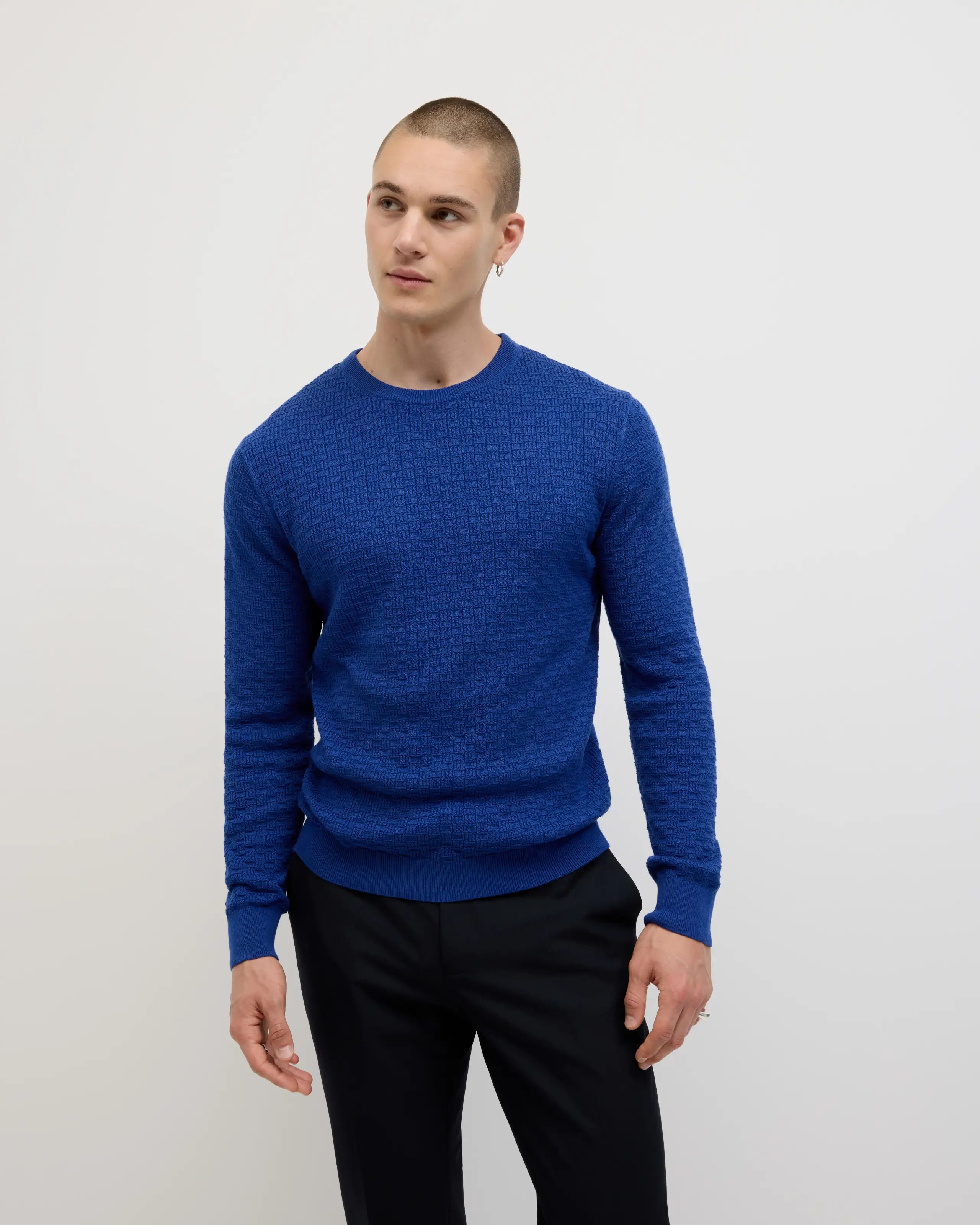Elvin Geo Textured Crew Knit
