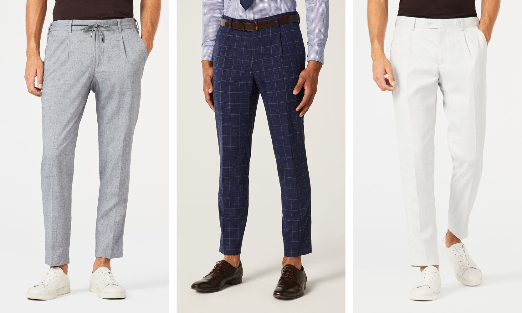 Don't forget about your pants Collage of POLITIX pants: Rourke Tailored Suit Pant, Loggans Tailored Suit Pant and Trevon Tailored Suit Pant