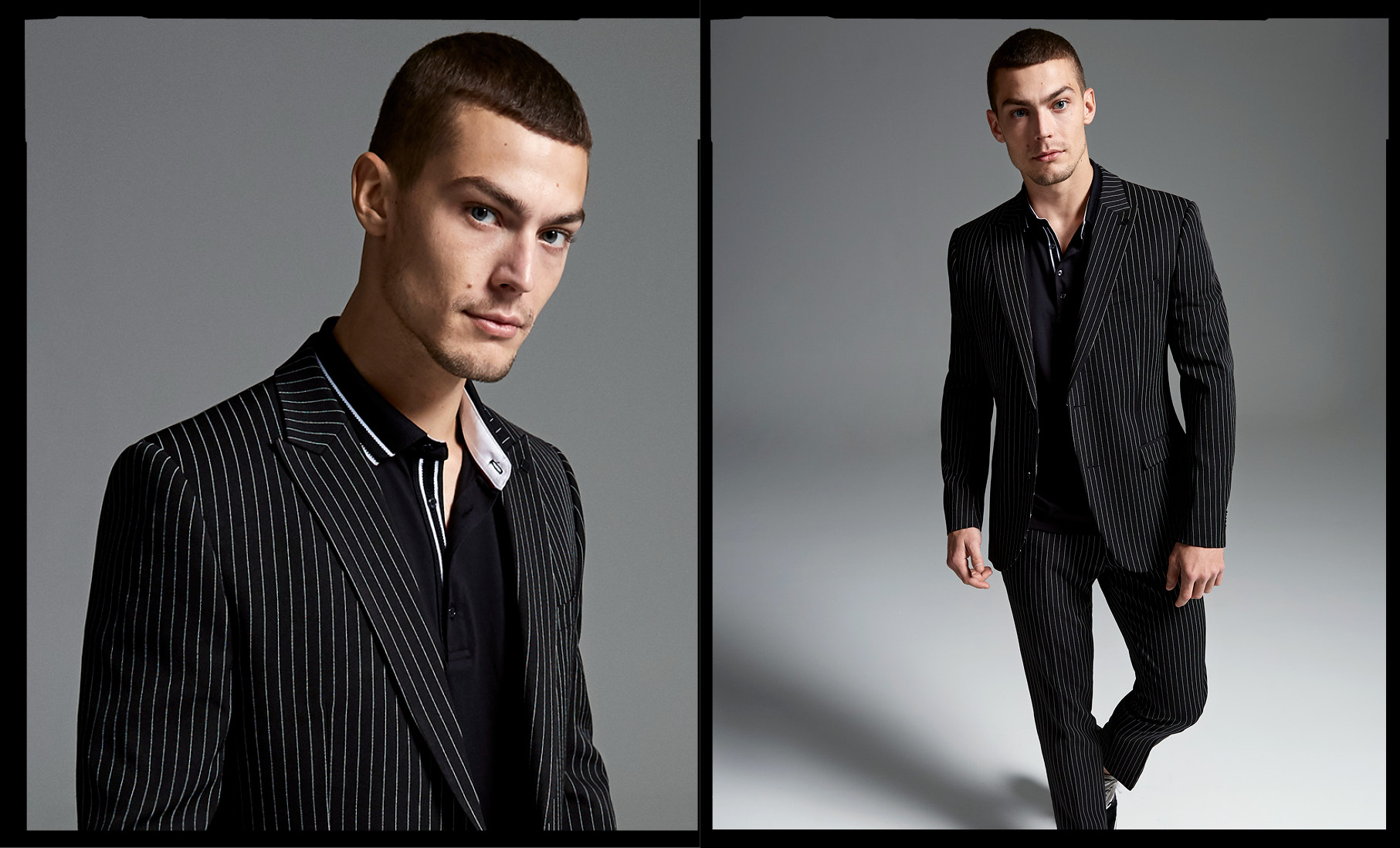 Pinstripe Men's Fashion Suit