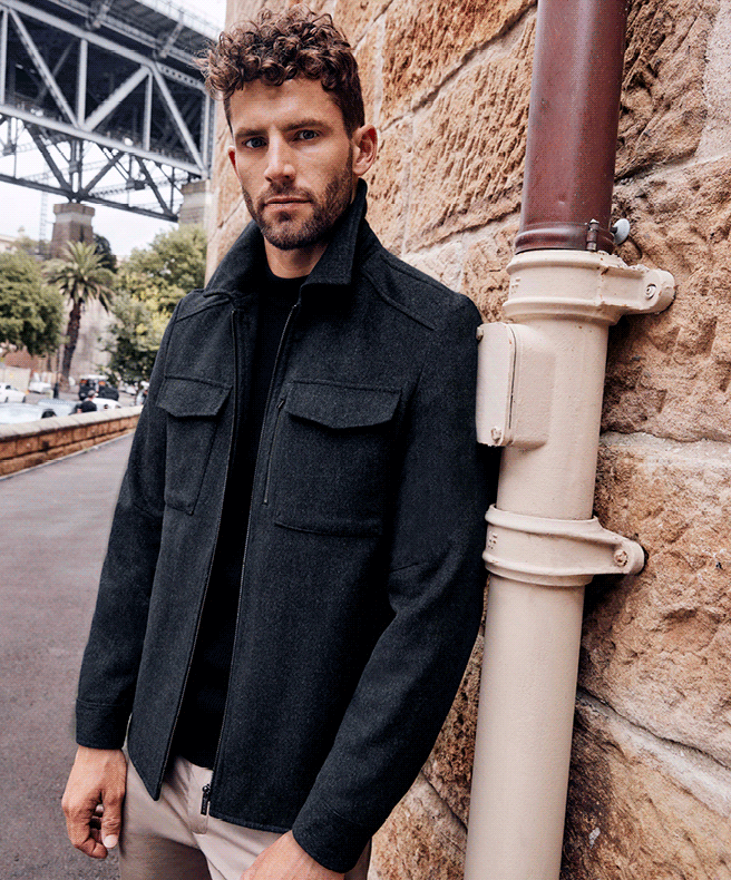 What to wear with chinos GIF of different winter outfits featuring chinos