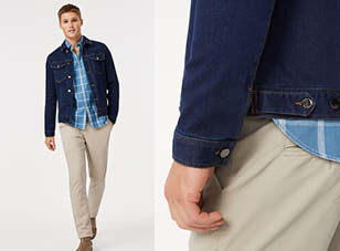 pocket detail blue denim trucker jacket pocket detail blue denim trucker jacket